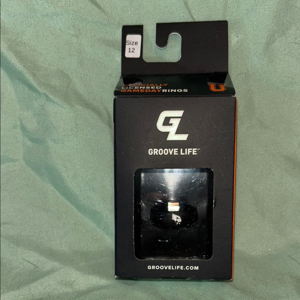 Groove Life Illinois State Silicone Ring Size 12 Black with White Logo